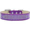 Pet Pal Three Row AB Crystal Ice Cream Dog CollarPurple Size 14 PE827611